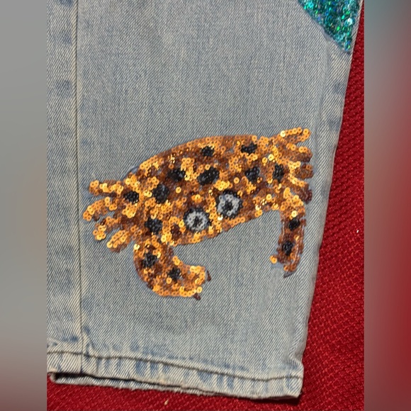 Topshop Straight Leg Jeans with Sequin Ocean Design - Multicolor - Picture 2 of 10